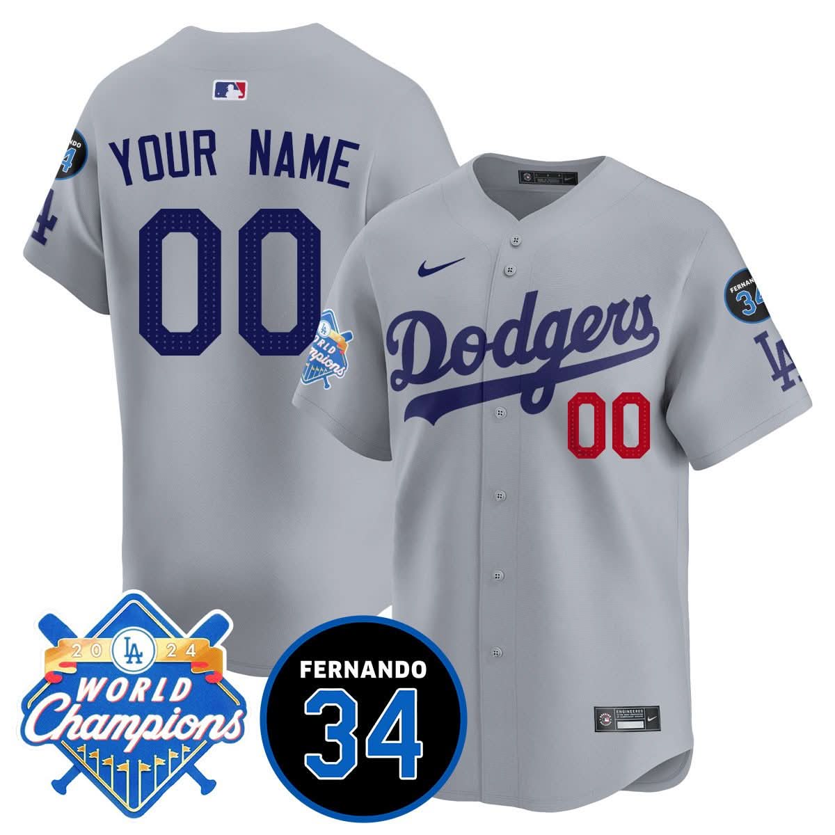 Custom LAD - World Series Champions 2024 Jersey - Stitched