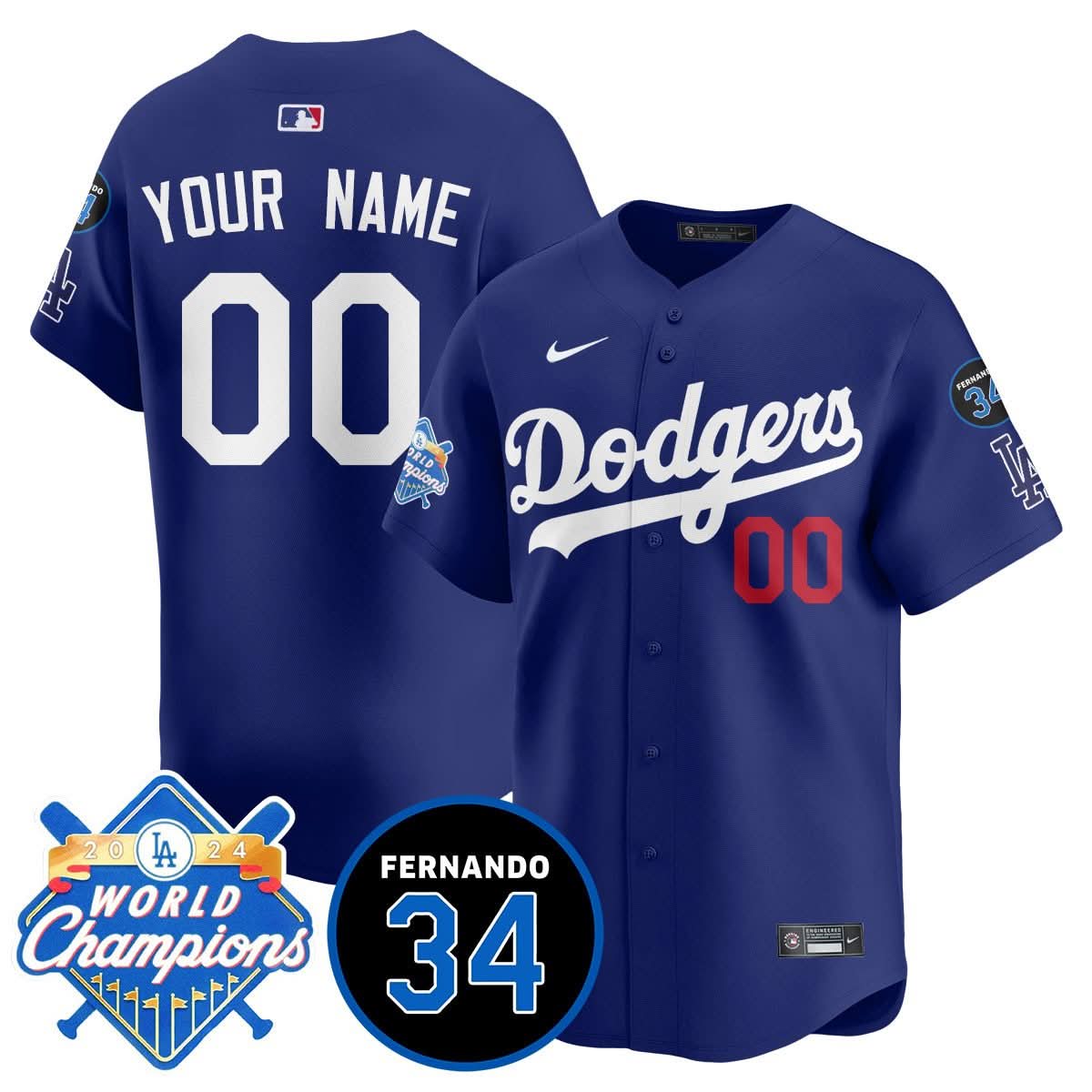 Custom LAD - World Series Champions 2024 Jersey - Stitched