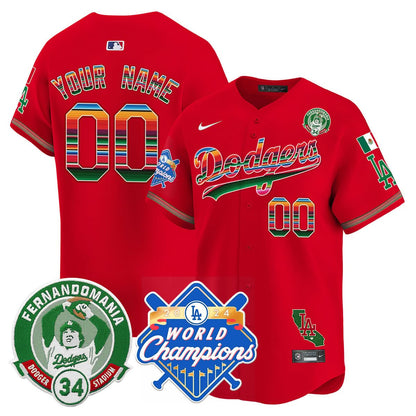 Custom LAD Mexico 2024 World Series Champions Patch Jersey - Stitched
