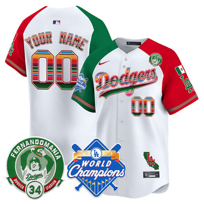 Custom LAD Mexico 2024 World Series Champions Patch Jersey - Stitched