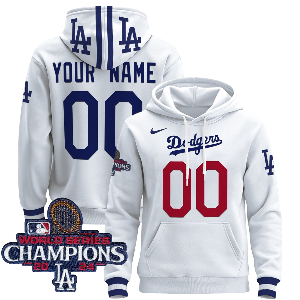 Dodgers 2024 World Series Champions Custom Pullover Hoodie