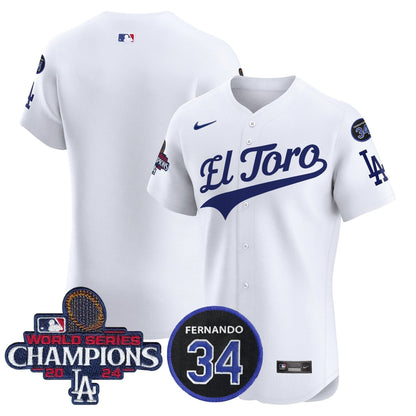 LAD El Toro 2024 World Series Champions Patch Vapor Premier Elite Jersey - Stitched