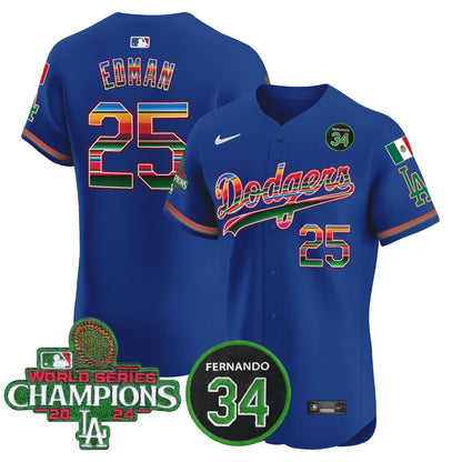 LAD Mexico 2024 World Series Champions Vapor Premier Elite Jersey V2 - Stitched