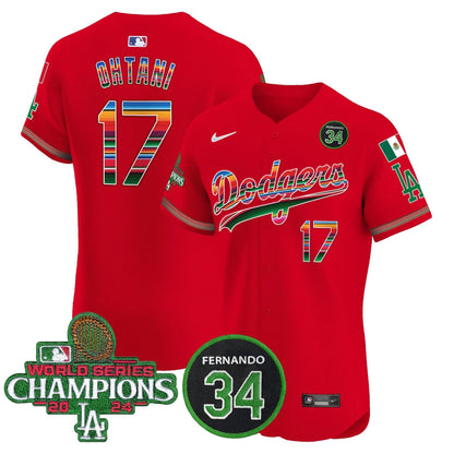 LAD Mexico 2024 World Series Champions Vapor Premier Elite Jersey V2 - Stitched