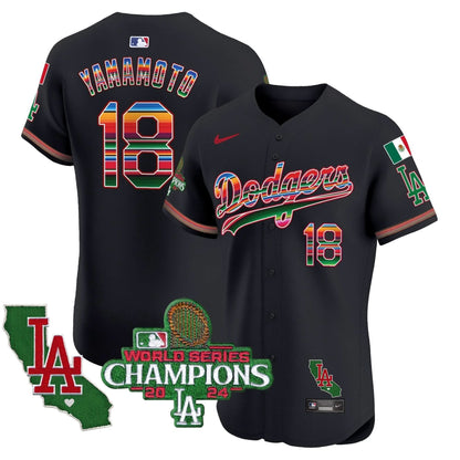 LAD Mexico 2024 World Series Champions Vapor Premier Elite Jersey - Stitched