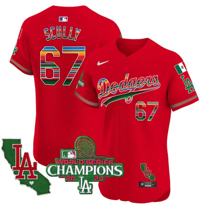 LAD Mexico 2024 World Series Champions Vapor Premier Elite Jersey - Stitched
