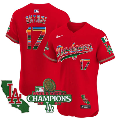 LAD Mexico 2024 World Series Champions Vapor Premier Elite Jersey - Stitched
