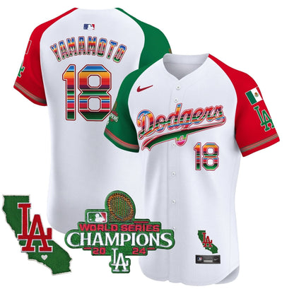 LAD Mexico 2024 World Series Champions Vapor Premier Elite Jersey - Stitched