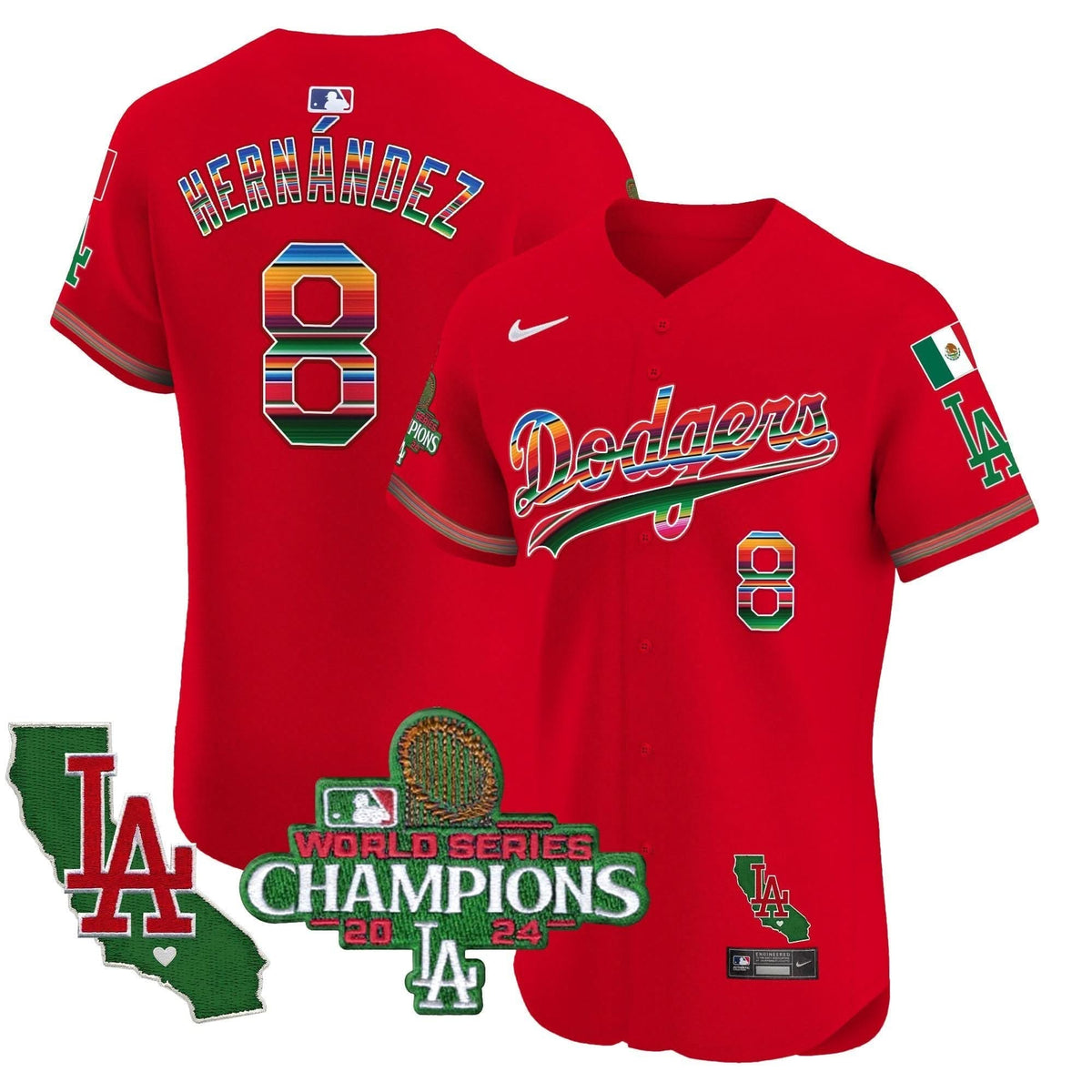 LAD Mexico 2024 World Series Champions Vapor Premier Elite Jersey - Stitched
