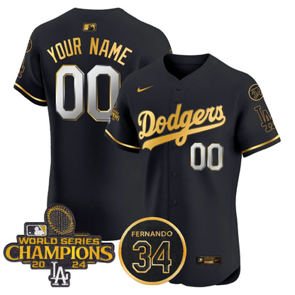 LAD 2024 World Series Champions Patch Vapor Premier Elite Custom Jersey V2 - Stitched
