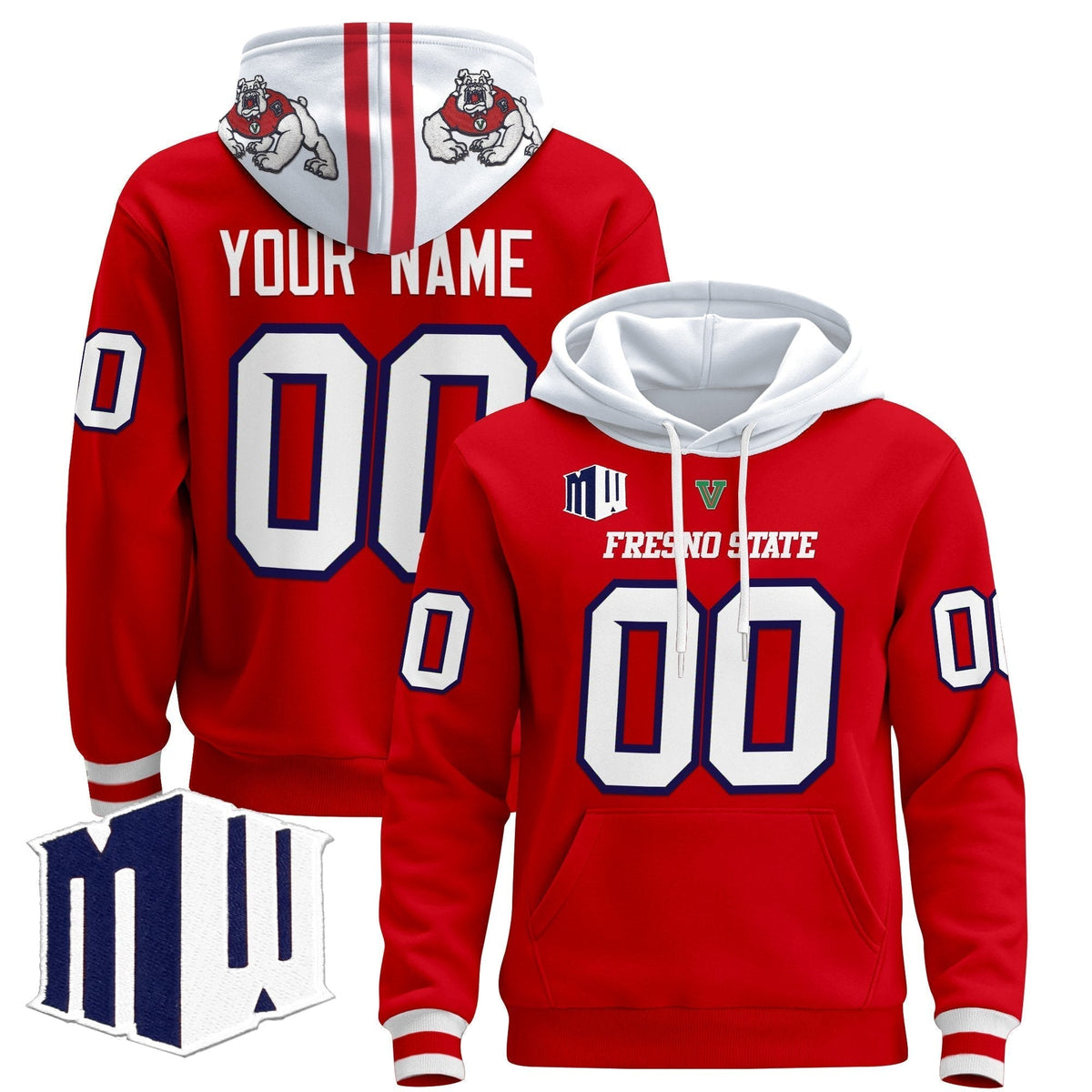 Fresno State Bulldogs 2024 Custom Pullover Hoodie