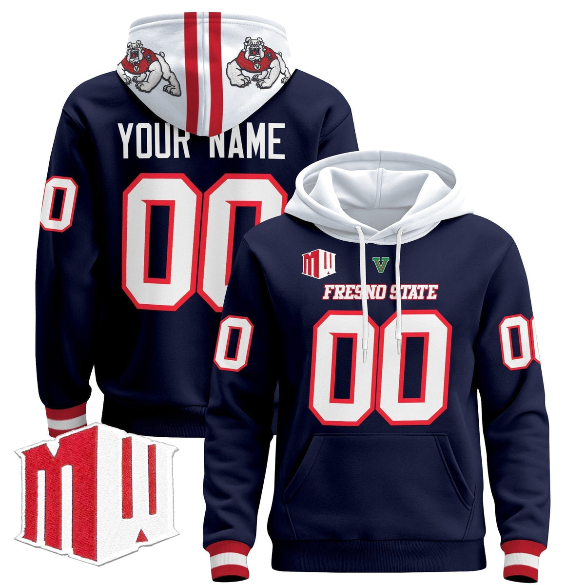 Fresno State Bulldogs 2024 Custom Pullover Hoodie