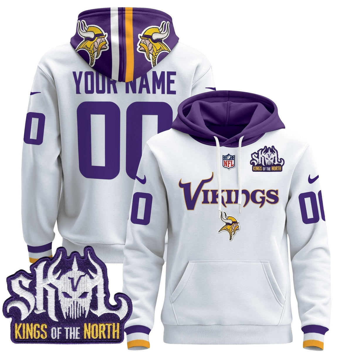 Minnesota Vikings 2025 Custom Pullover Hoodie V2