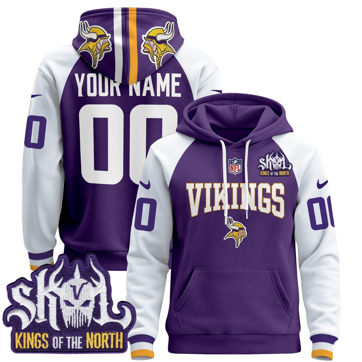 Minnesota Vikings 2025 Custom Pullover Hoodie V3