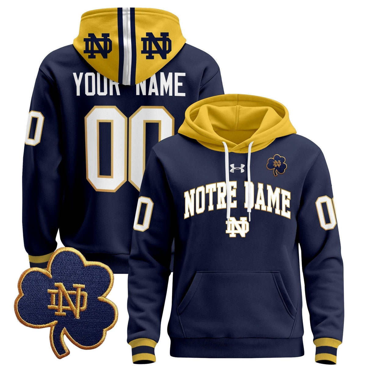 Notre Dame Fighting Irish 2024 Custom Pullover Hoodie V2