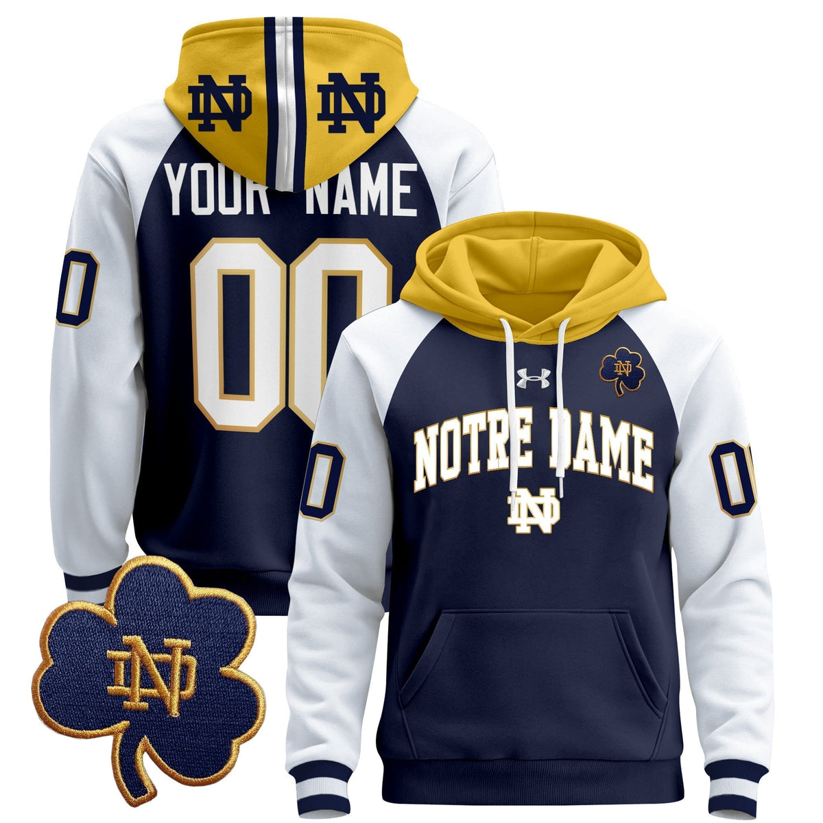 Notre Dame Fighting Irish 2024 Custom Pullover Hoodie V2