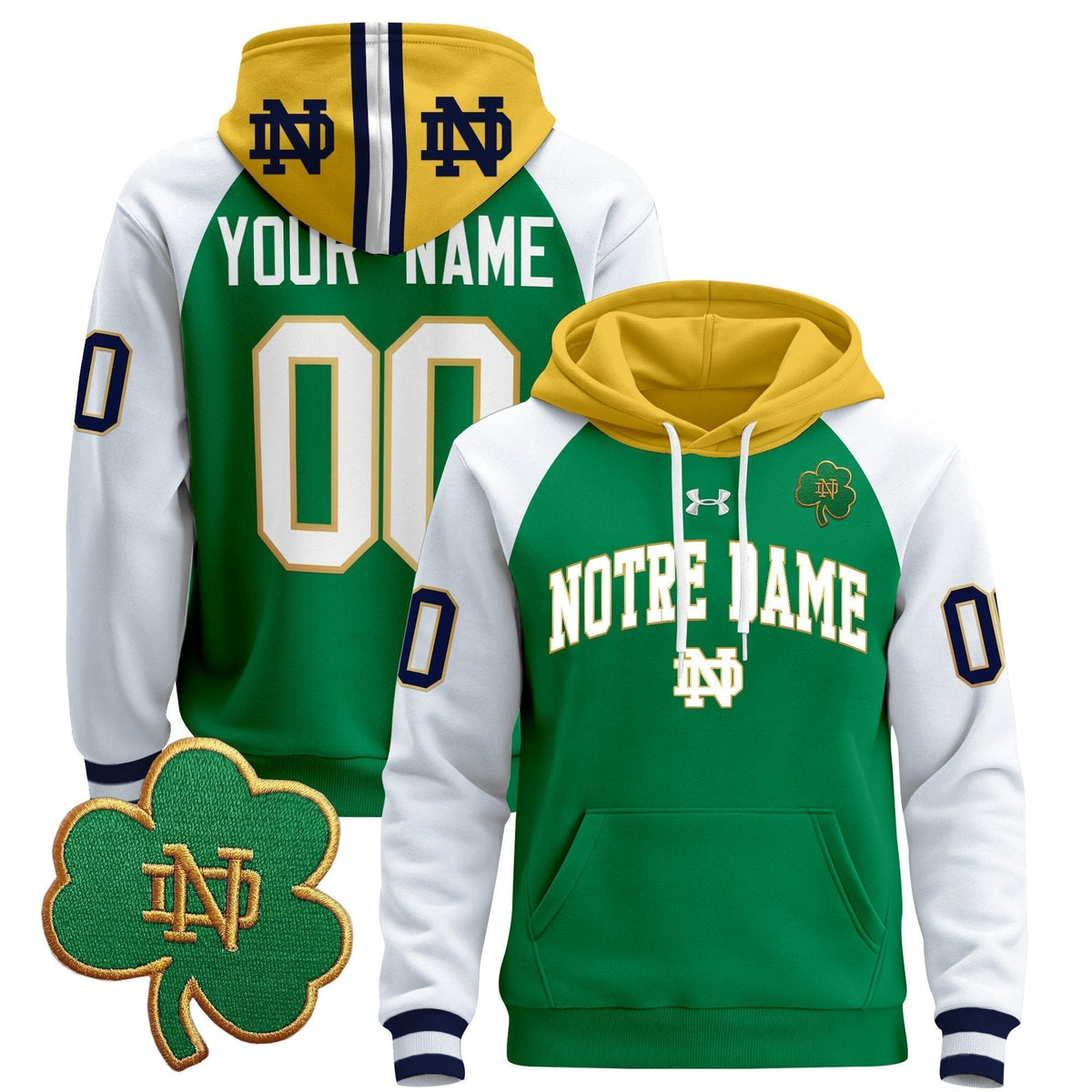 Notre Dame Fighting Irish 2024 Custom Pullover Hoodie V2
