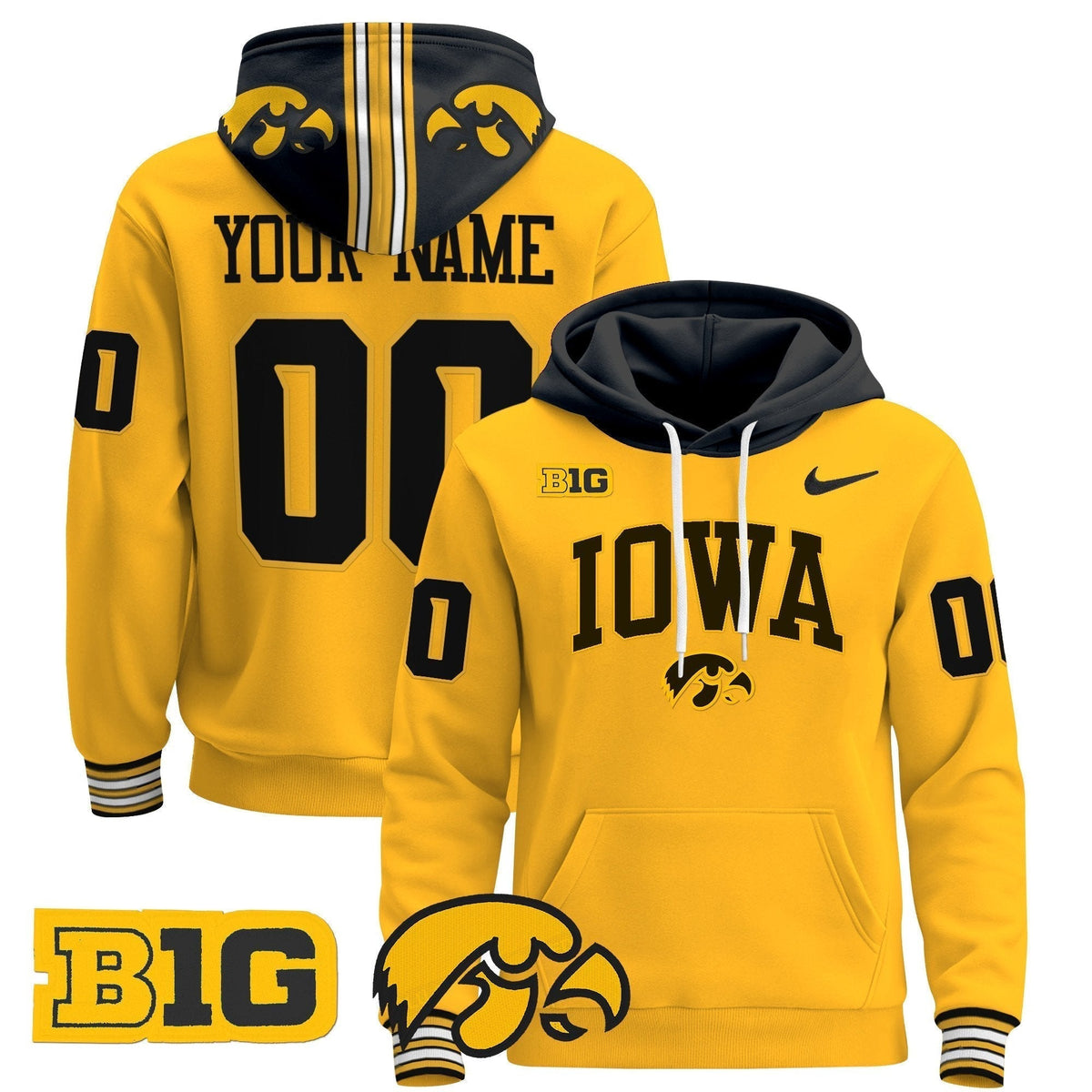 Iowa Hawkeyes 2024 Custom Pullover Hoodie V2