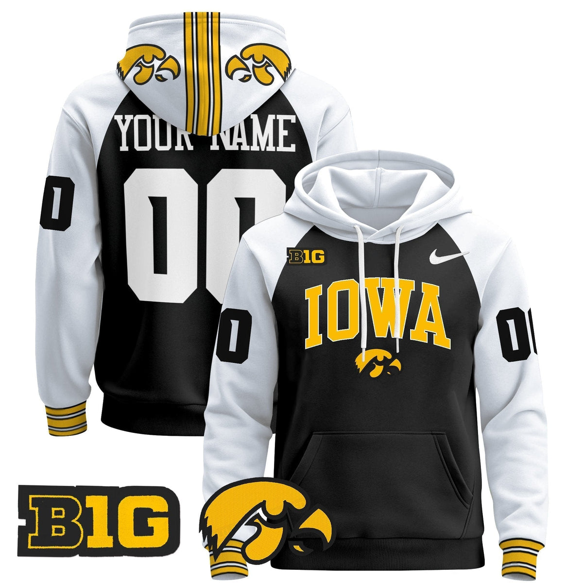 Iowa Hawkeyes 2024 Custom Pullover Hoodie V2