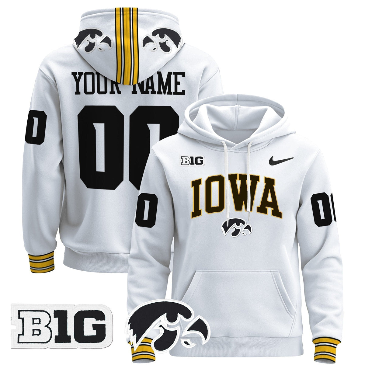 Iowa Hawkeyes 2024 Custom Pullover Hoodie V2