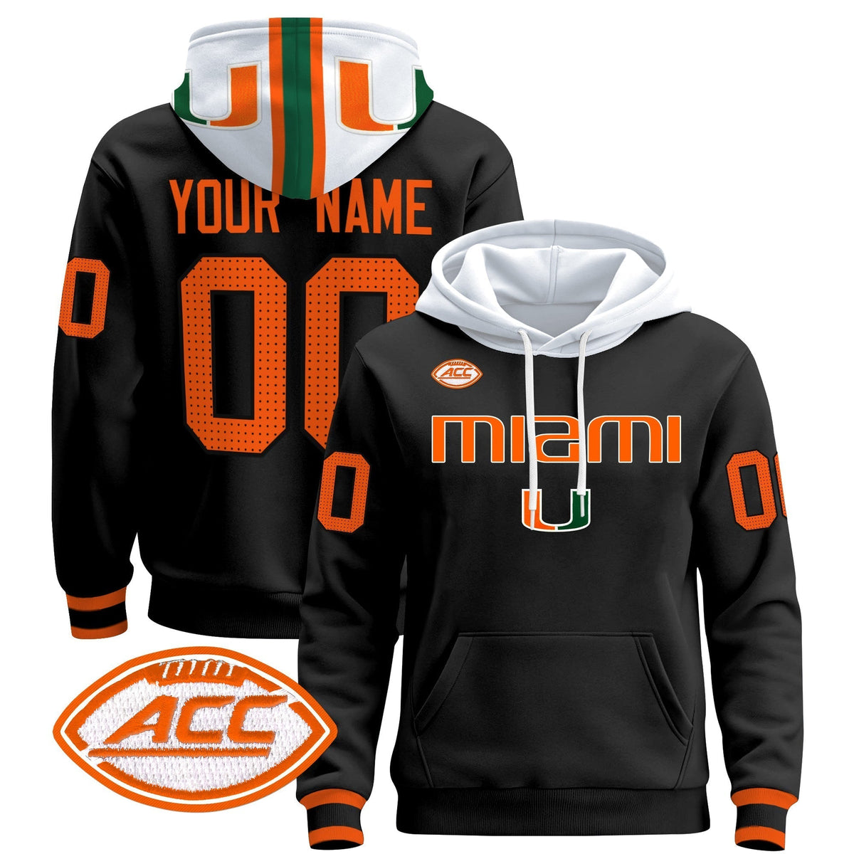 Miami Hurricanes 2024 Custom Pullover Hoodie V3