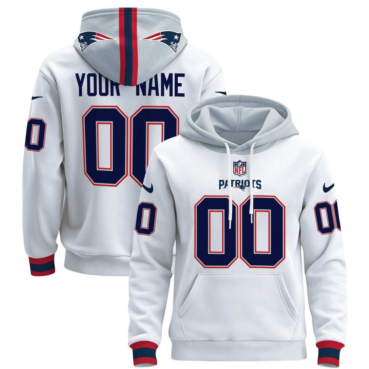 New England Patriots 2024 Custom Pullover Hoodie