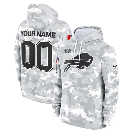 Buffalo Bills 2024 Salute to Service Custom Fleece Pullover Hoodie
