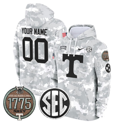 Volunteers 2024 Salute to Service Establishment Year Patch Custom Fleece Pullover Hoodie