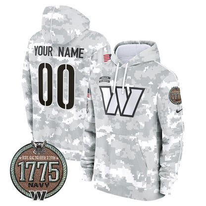 Commanders 2024 Salute to Service Establishment Year Patch Custom Fleece Pullover Hoodie