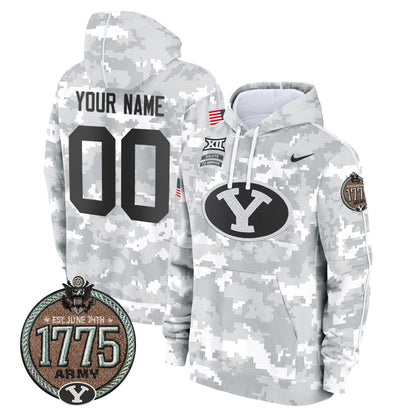 BYU Cougars 2024 Salute to Service Establishment Year Patch Custom Fleece Pullover Hoodie