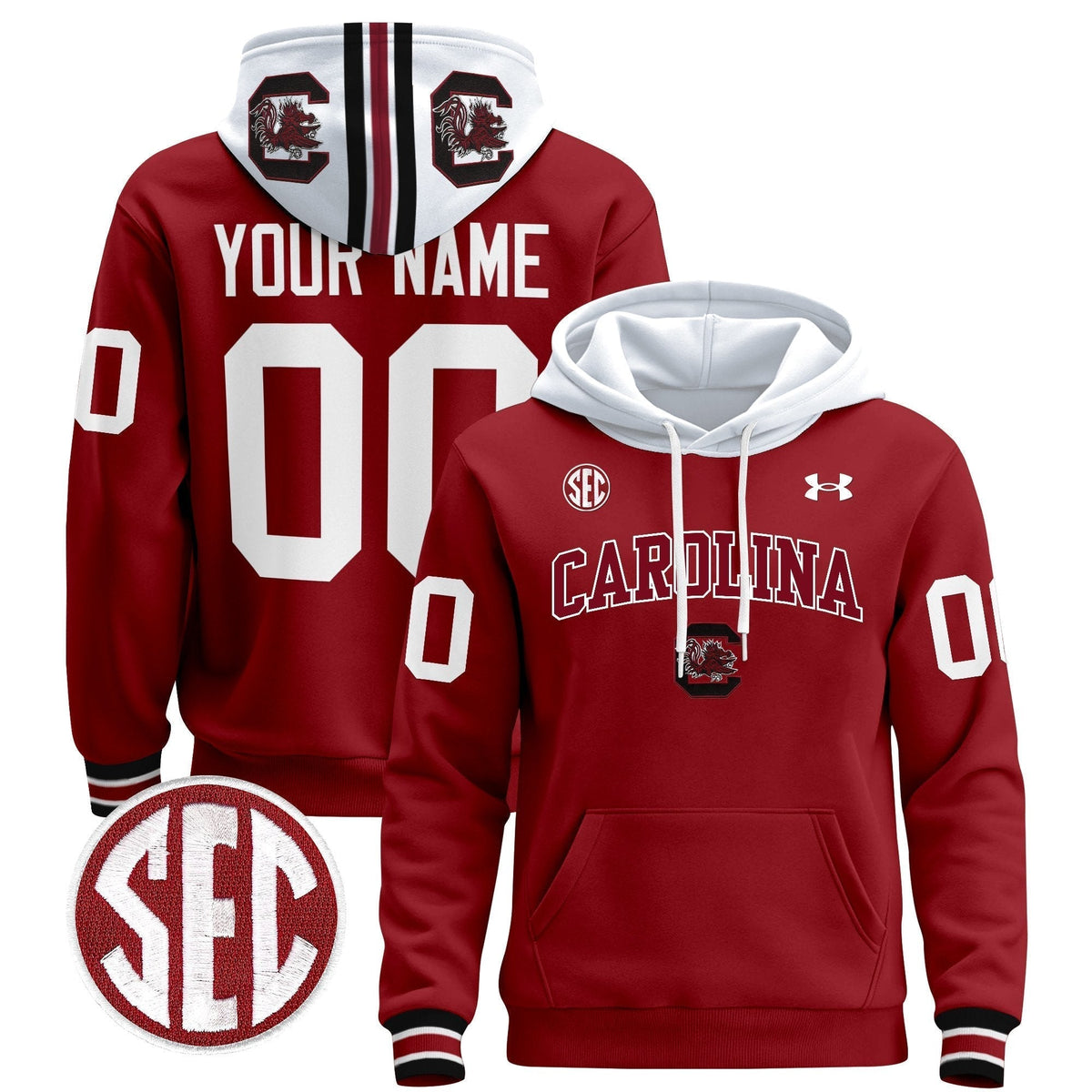 South Carolina Gamecocks 1980 Throwback Custom Pullover Hoodie V2