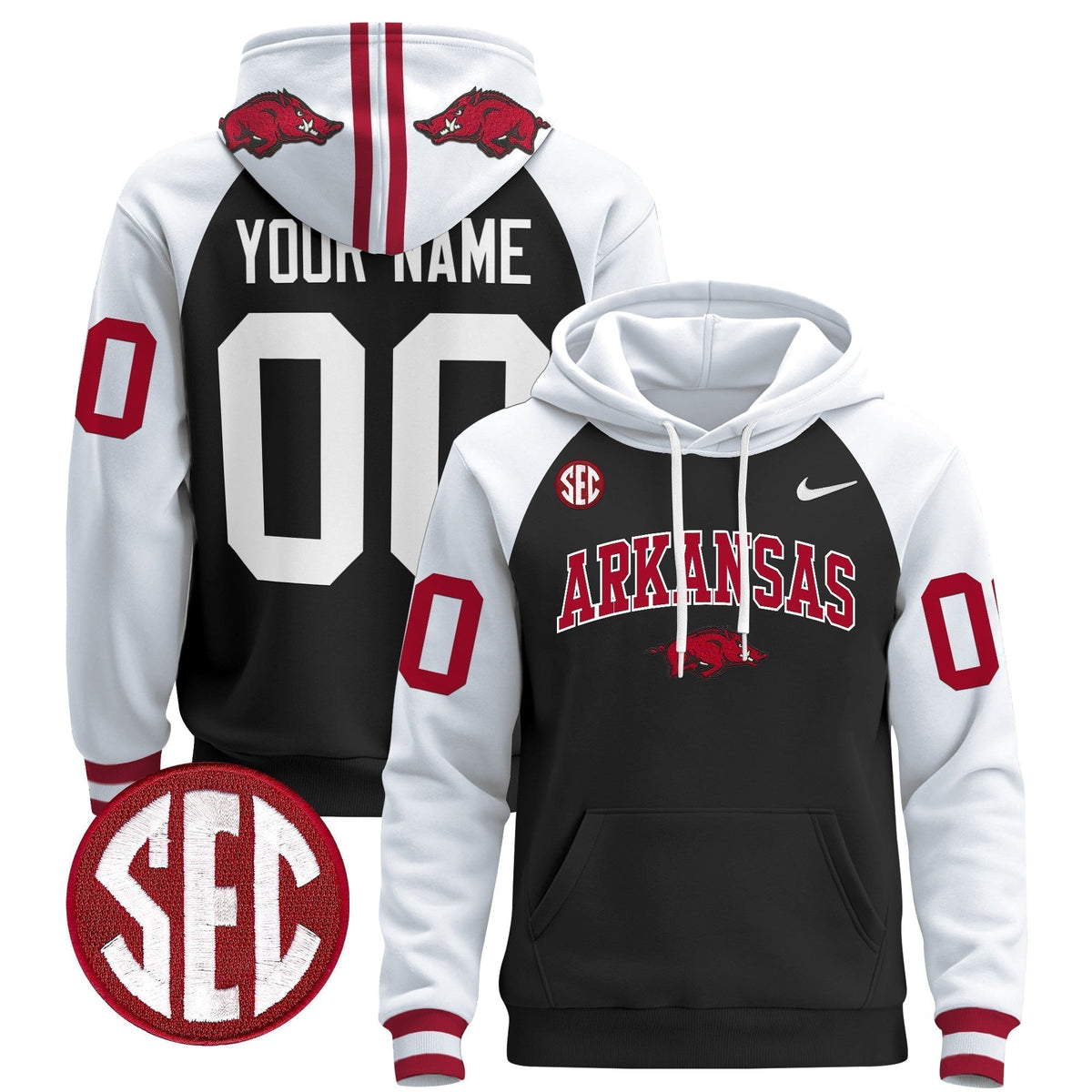 Arkansas Razorbacks 2024 Custom Pullover Hoodie V2