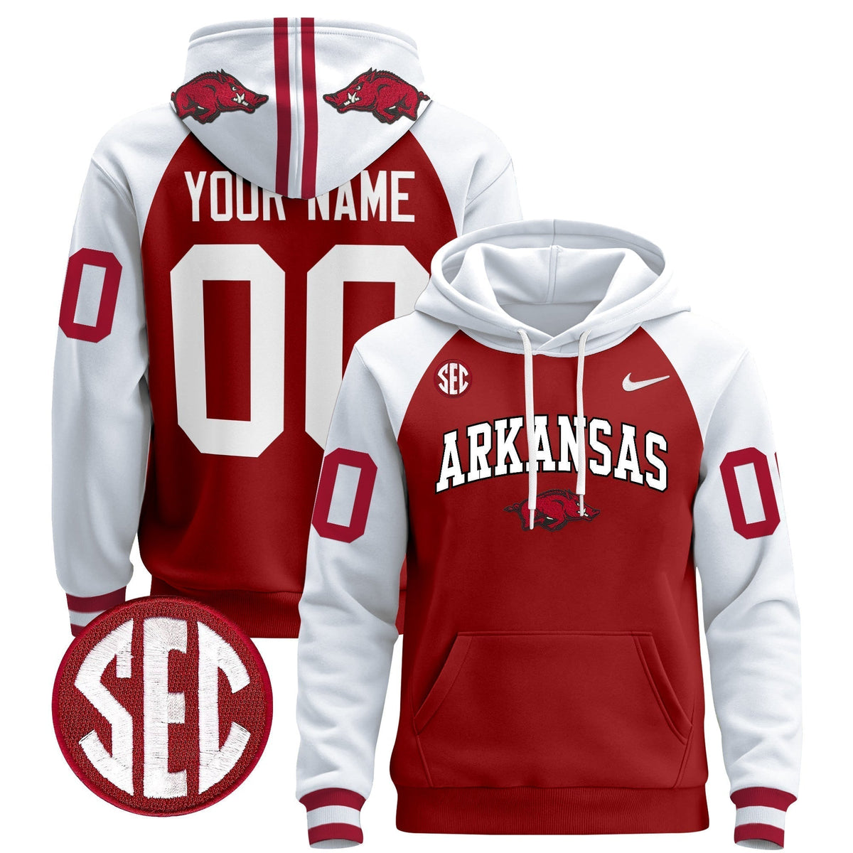Arkansas Razorbacks 2024 Custom Pullover Hoodie V2