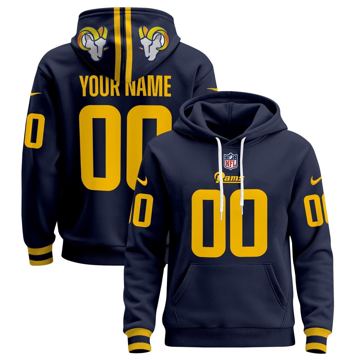 Los Angeles Rams 2024 Custom Pullover Hoodie