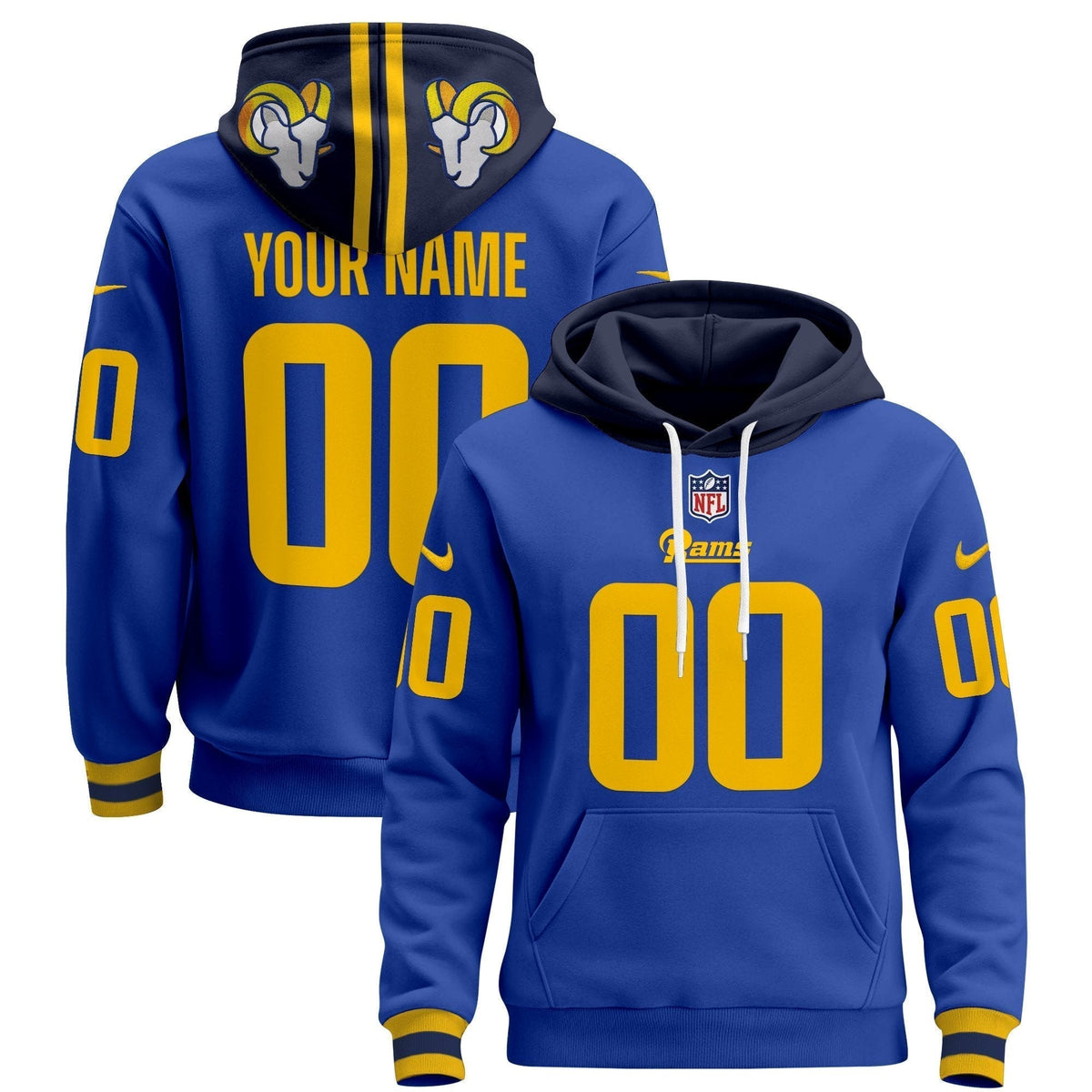 Los Angeles Rams 2024 Custom Pullover Hoodie