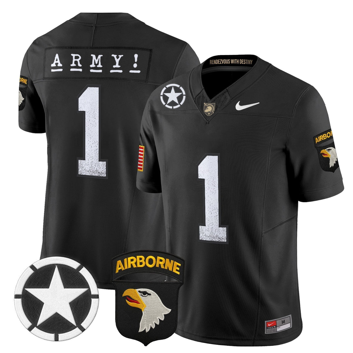 Men's Army Black Knights 2025 Screaming Eagles Vapor Limited Jersey - All Stitched