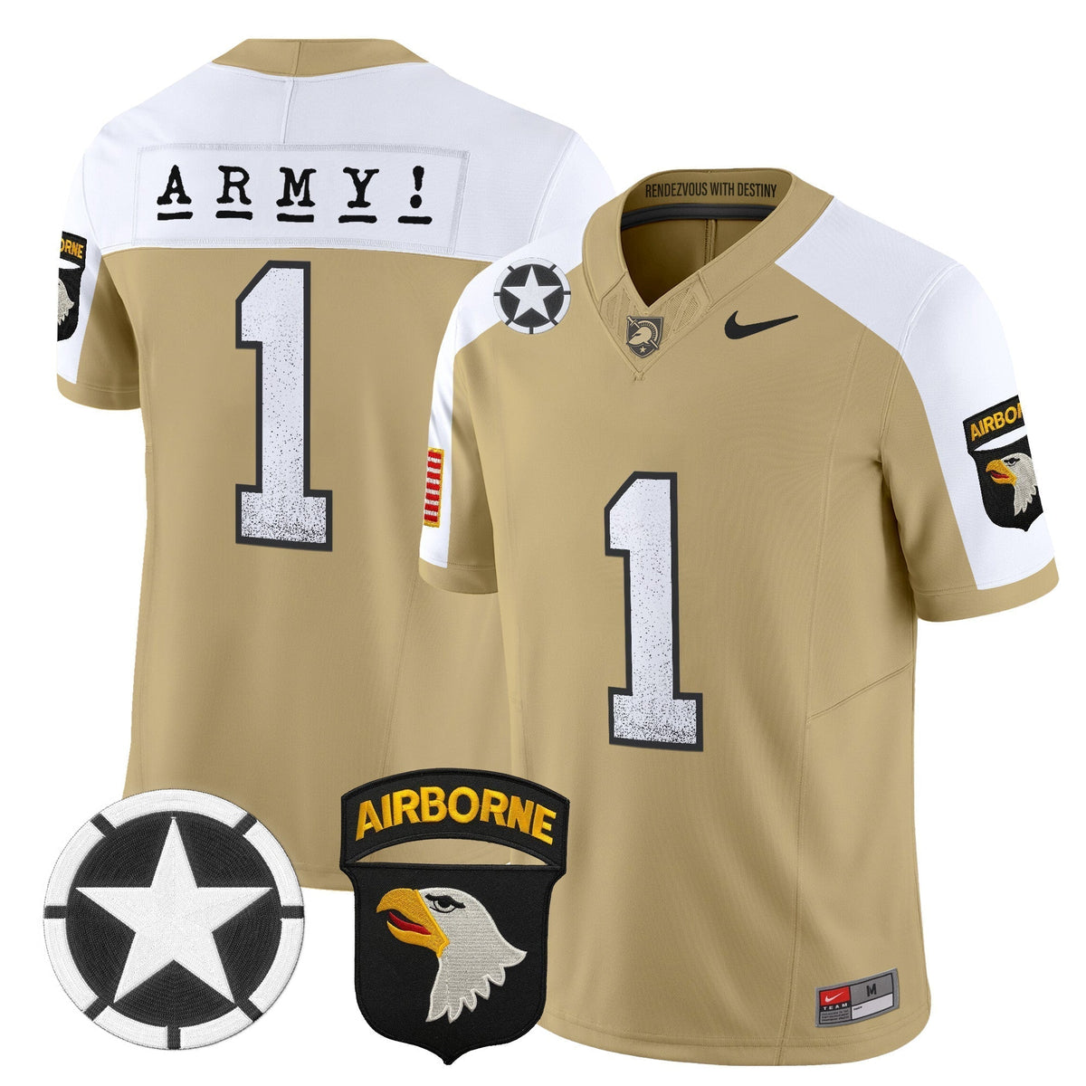 Men's Army Black Knights 2025 Screaming Eagles Vapor Limited Jersey - All Stitched