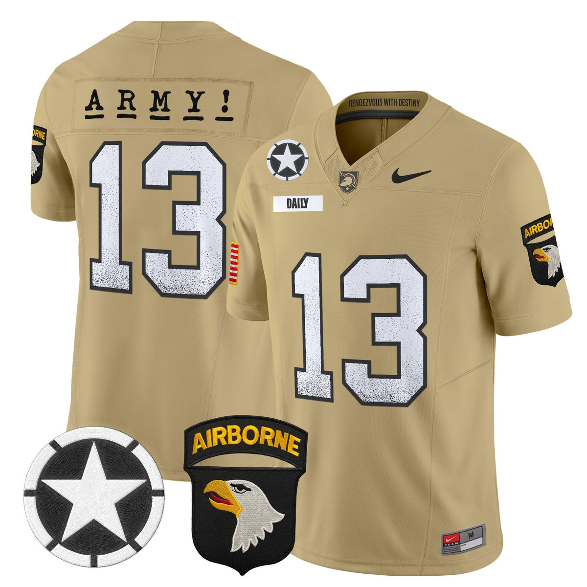 Men's Army Black Knights 2025 Screaming Eagles Vapor Limited Jersey - All Stitched