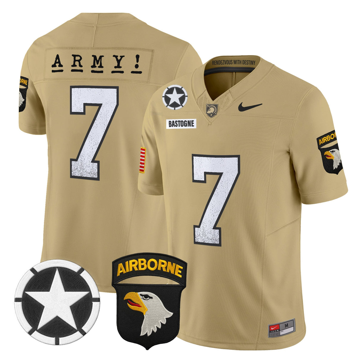 Men's Army Black Knights 2025 Screaming Eagles Vapor Limited Jersey - All Stitched