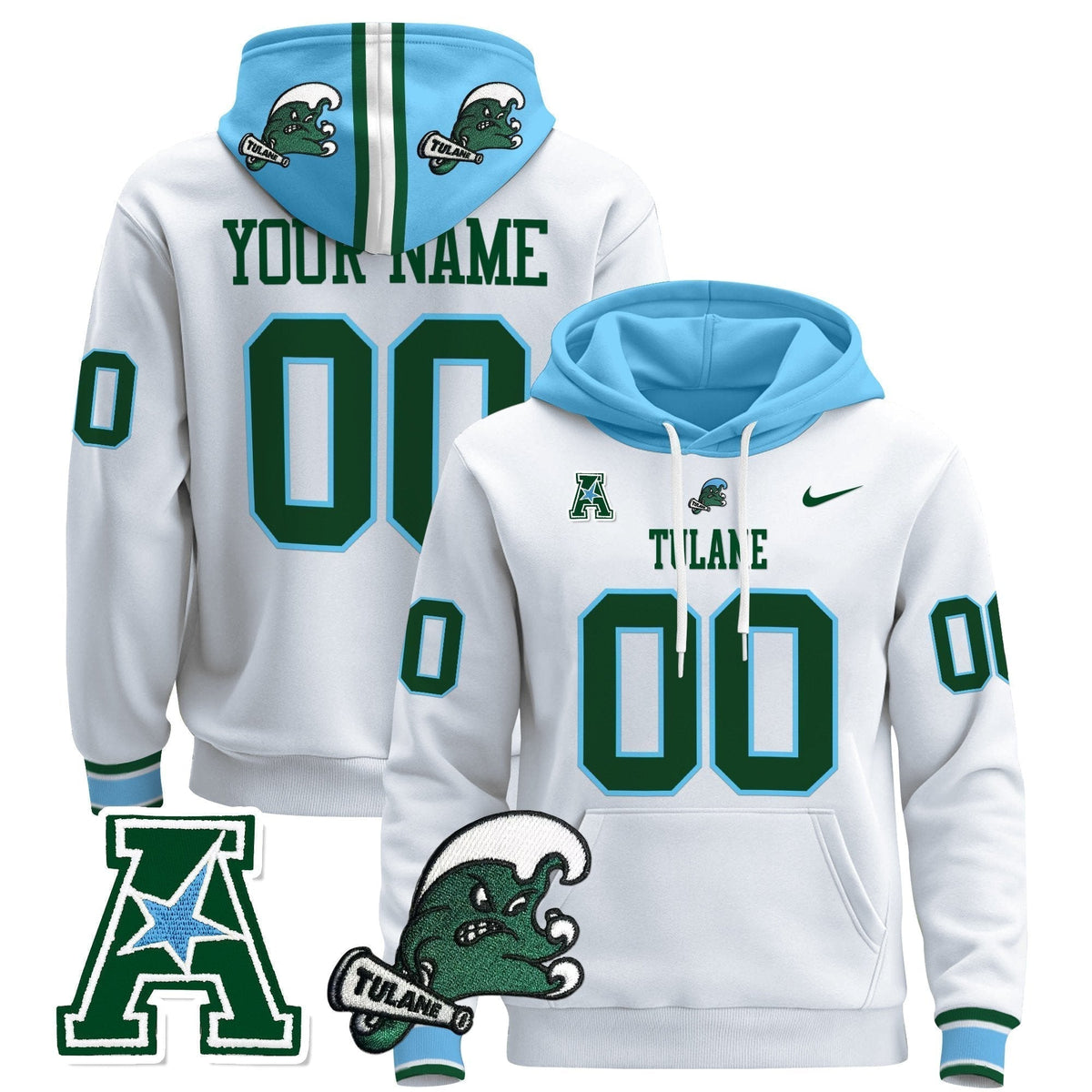 Tulane Green Wave 2024 Custom Pullover Hoodie
