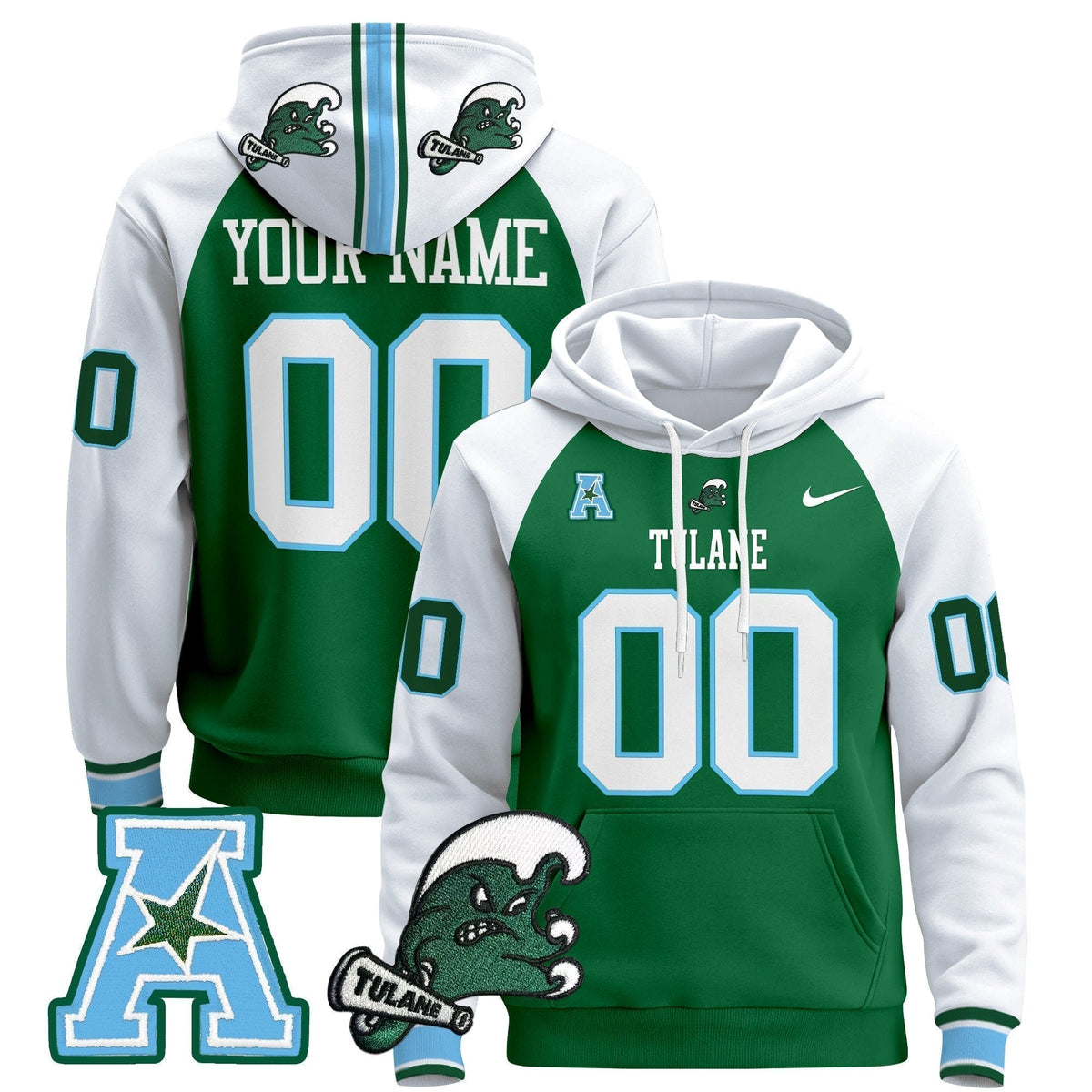 Tulane Green Wave 2024 Custom Pullover Hoodie
