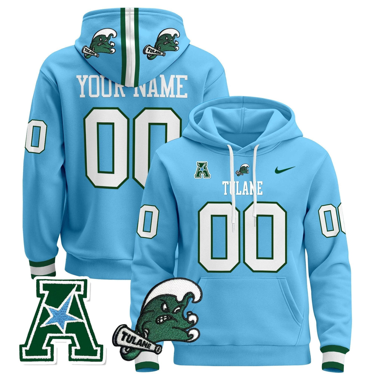 Tulane Green Wave 2024 Custom Pullover Hoodie
