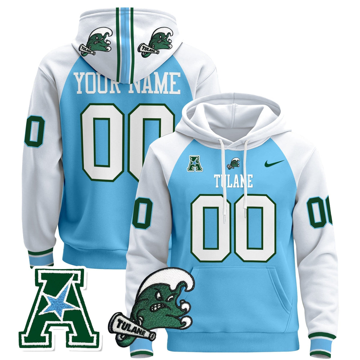Tulane Green Wave 2024 Custom Pullover Hoodie