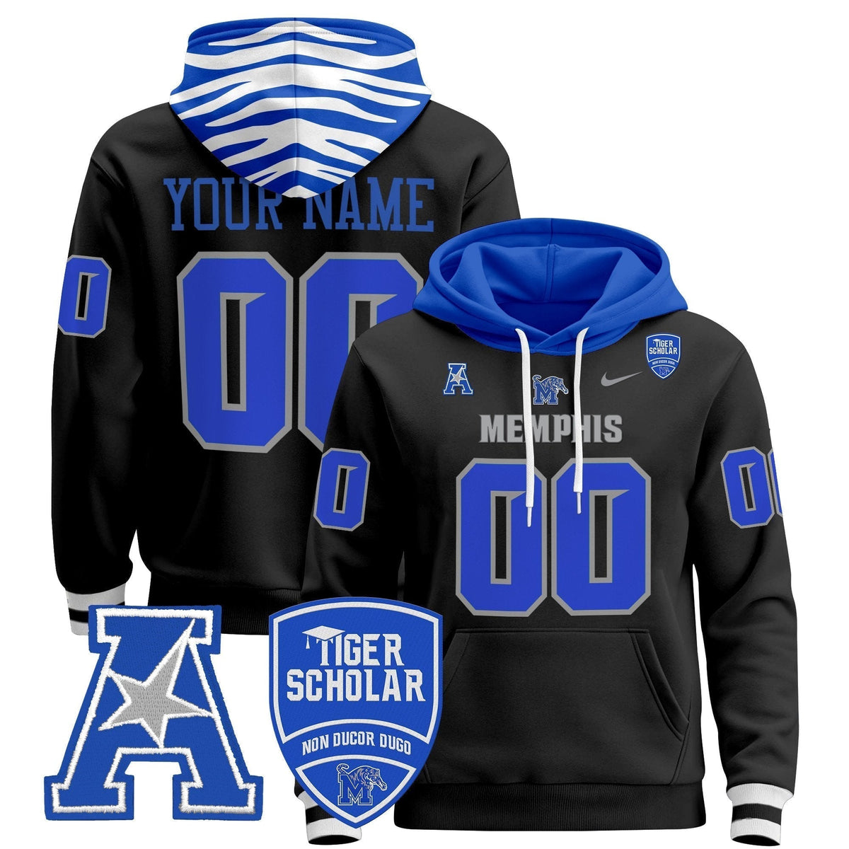 Memphis Tigers 2024 Custom Pullover Hoodie