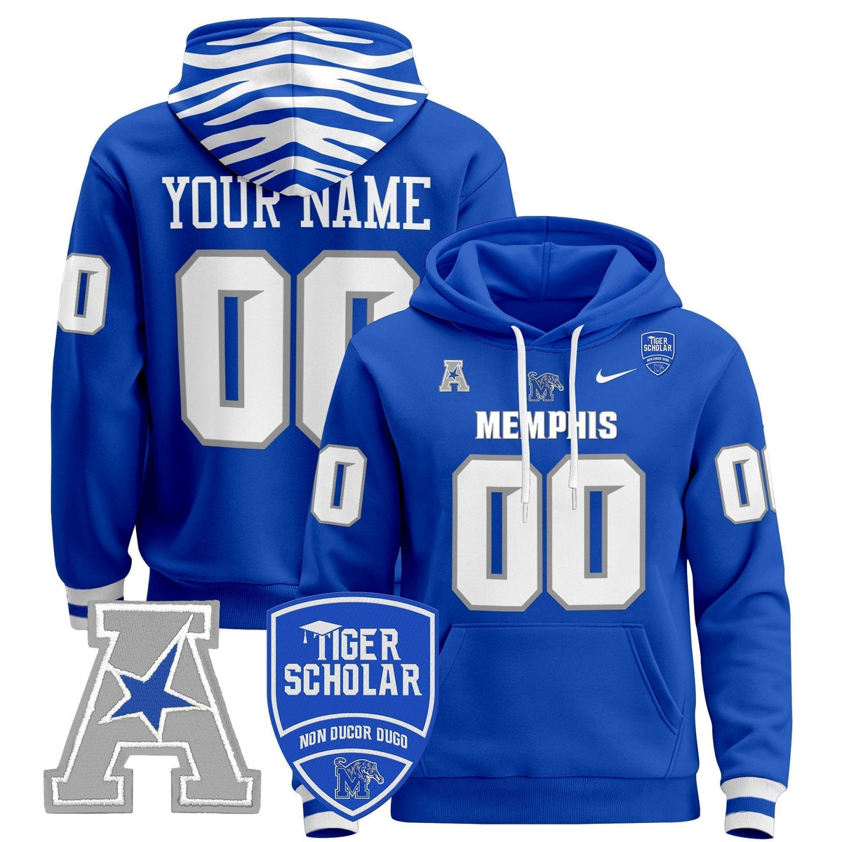 Memphis Tigers 2024 Custom Pullover Hoodie