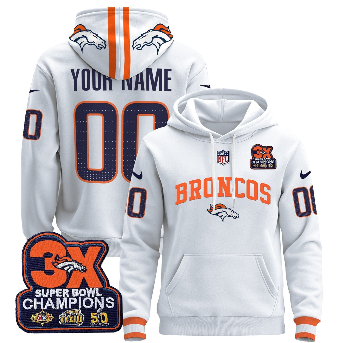 Denver Broncos 2025 Custom Pullover Hoodie V2