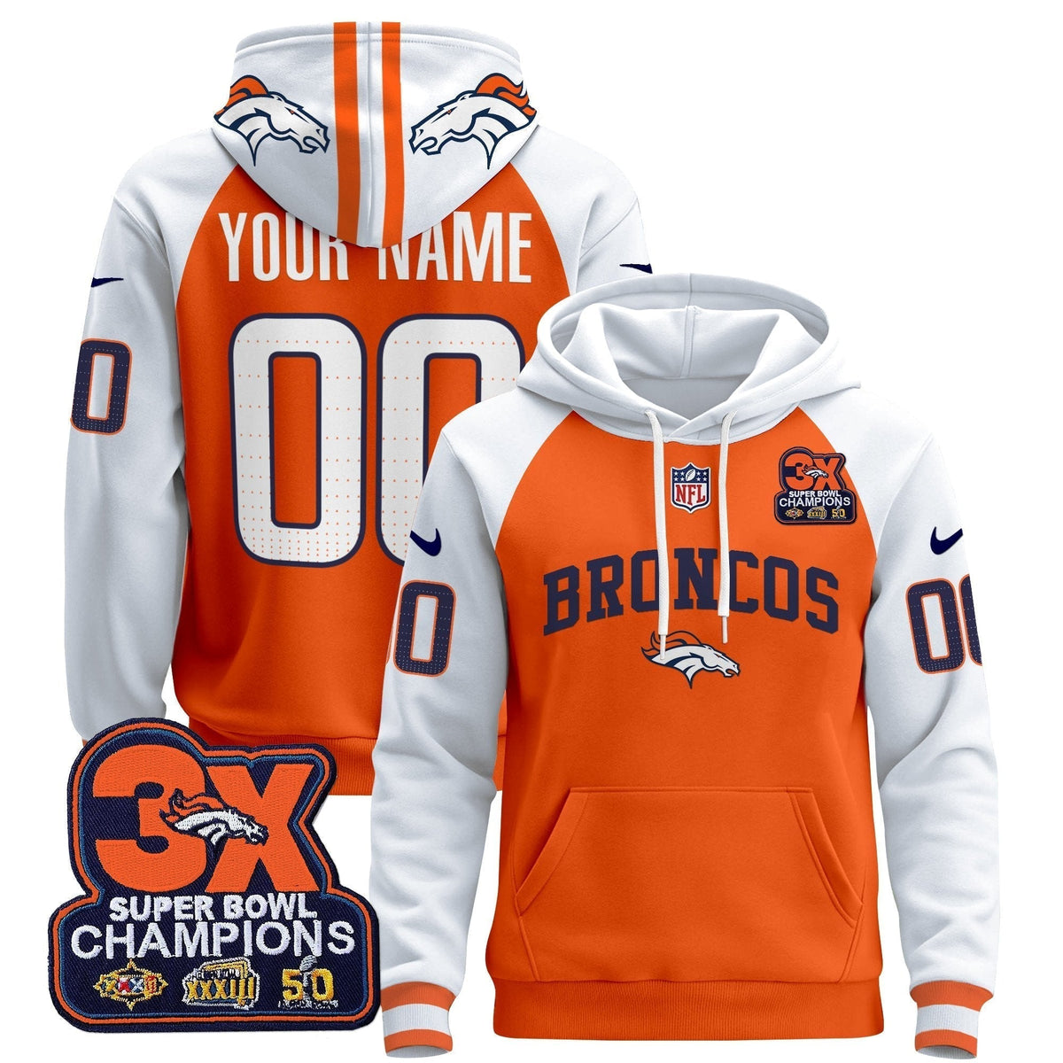 Denver Broncos 2025 Custom Pullover Hoodie V2