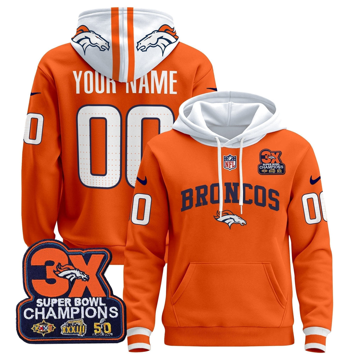 Denver Broncos 2025 Custom Pullover Hoodie V2