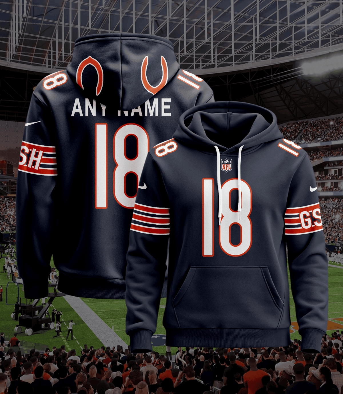 Chicago Bears Pullover Custom Hoodie