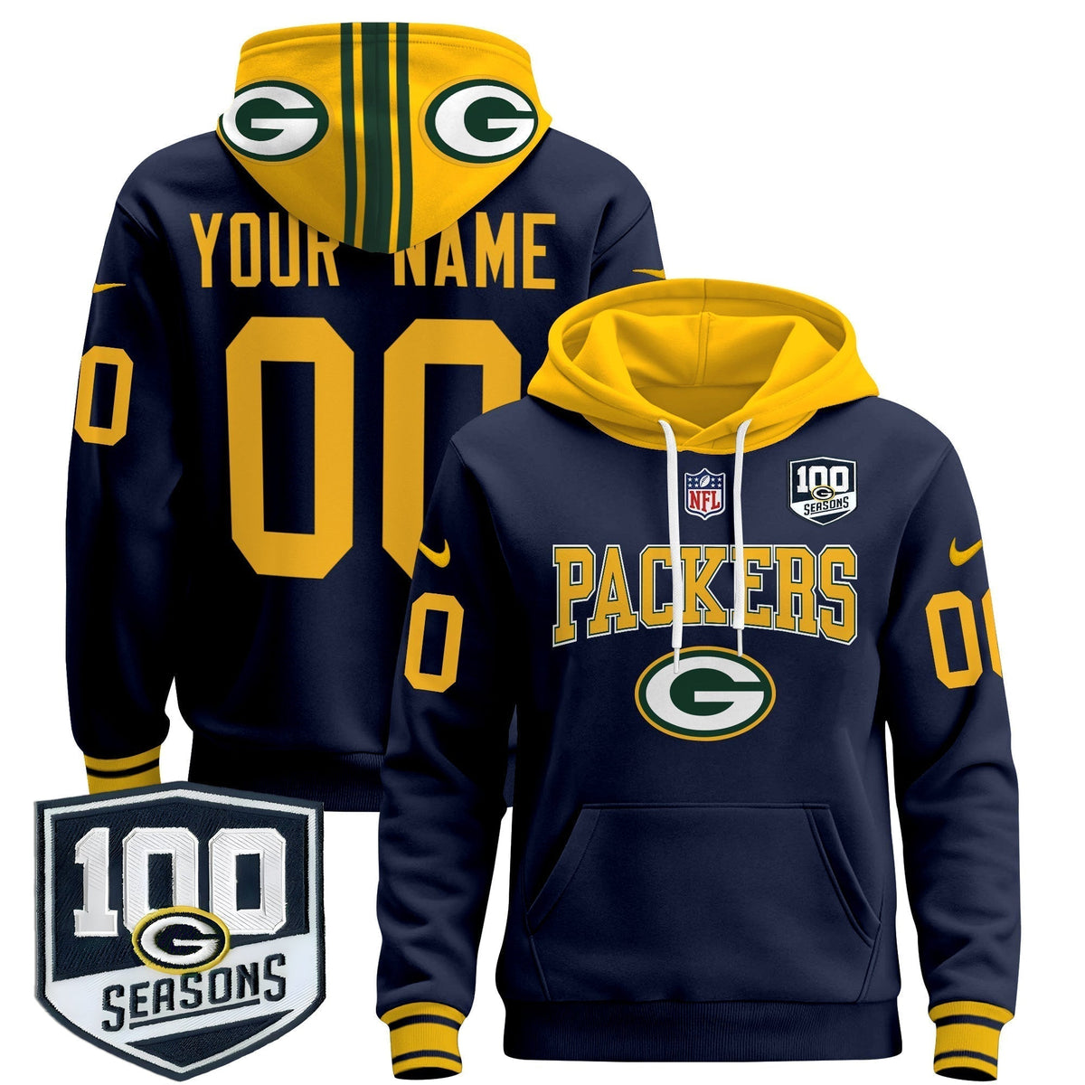 Green Bay Packers 2024 Custom Pullover Hoodie
